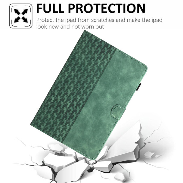 For Amazon Kindle Paperwhite5 2021 Building Blocks Embossed Leather Smart Tablet Case(Green)