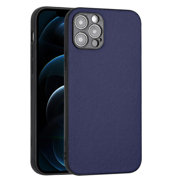 For iPhone 12 Pro R20 Leather Pattern Phone Single Case(Blue)