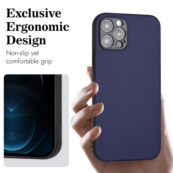 For iPhone 12 Pro R20 Leather Pattern Phone Single Case(Blue)