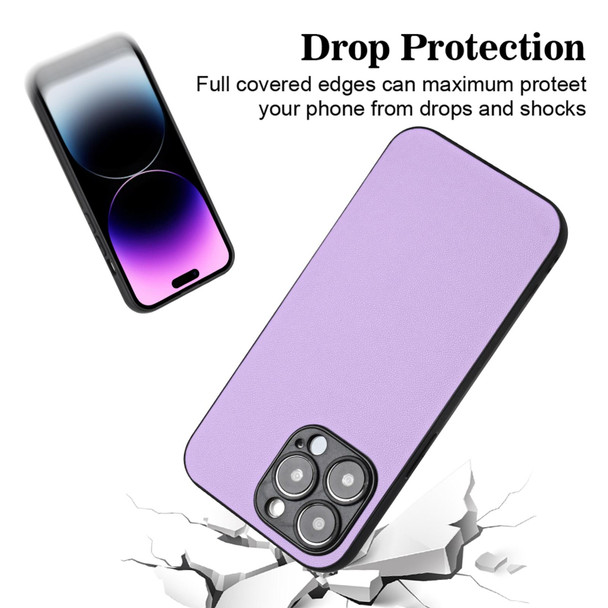 For iPhone 14 Pro R20 Leather Pattern Phone Single Case(Purple)