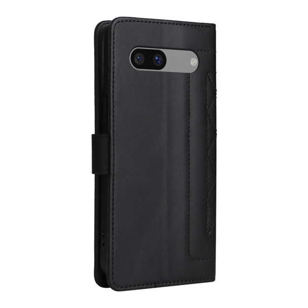 For Google Pixel 7a Diamond Lattice Leather Flip Phone Case(Black)