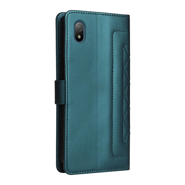 For Sony Xperia Ace III Diamond Lattice Leather Flip Phone Case(Green)