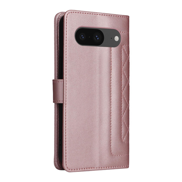 For Google Pixel 8 Diamond Lattice Leather Flip Phone Case(Rose Gold)