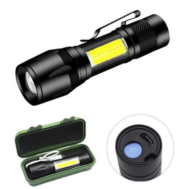 A10 Mini 395nm Ultraviolet Ray Detection Lamp COB Flashlight(Black)