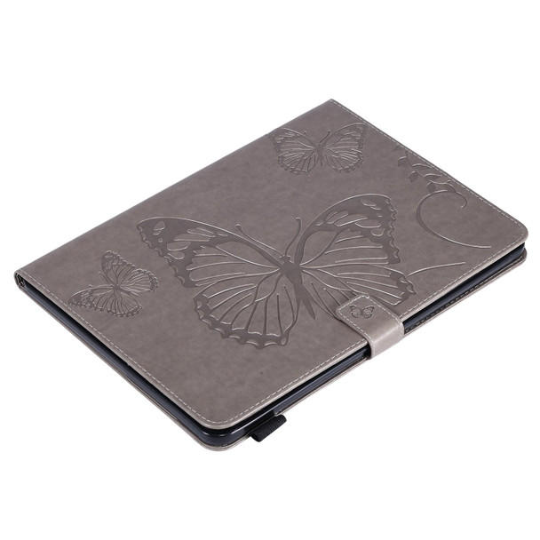 Pressed Printing Butterfly Pattern Horizontal Flip Leather Tablet Case - iPad mini 6(Grey)