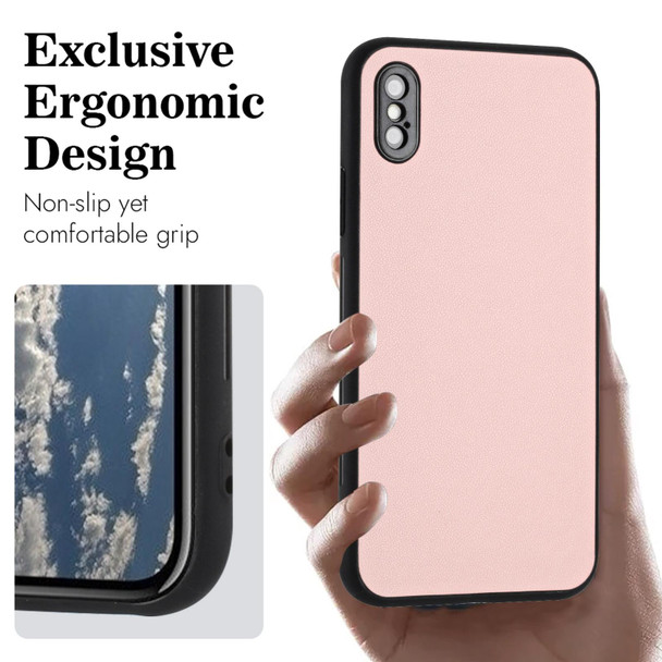 For iPhone XS Max R20 Leather Pattern Phone Single Case(Pink)