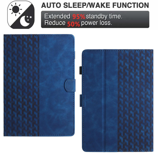 For Amazon Kindle Paperwhite 4/3/2/1 Building Blocks Embossed Leather Smart Tablet Case(Blue)