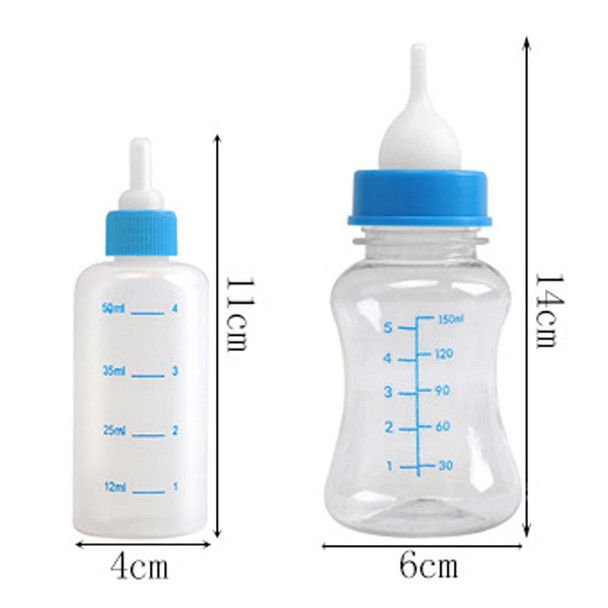 Pet Milk Feeding Bottle Portable Multi-Nipple Water Mug, Model: Large Blue