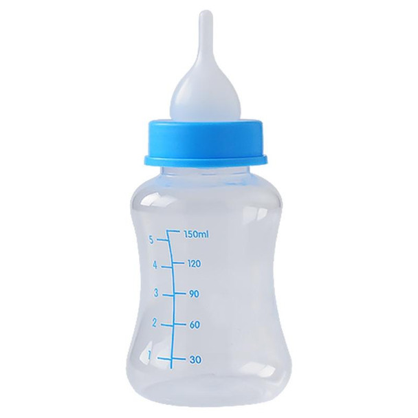 Pet Milk Feeding Bottle Portable Multi-Nipple Water Mug, Model: Large Blue