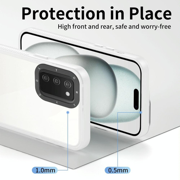 For Samsung Galaxy A03s / A02s 164mm Frame Two Color Lens Ring TPU Phone Case(Transparent)