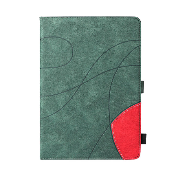 Dual-color Splicing Horizontal Flip Leatherette Tablet Case - iPad mini 6(Green)