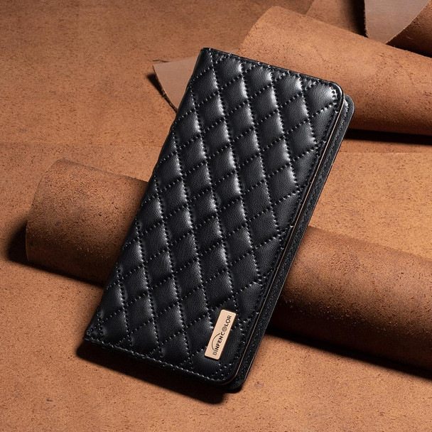For OPPO A60 Diamond Lattice Magnetic Leather Flip Phone Case(Black)