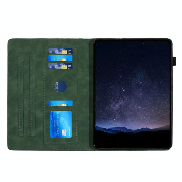 For Lenovo Tab M10 Plus Building Blocks Embossed Leather Smart Tablet Case(Green)