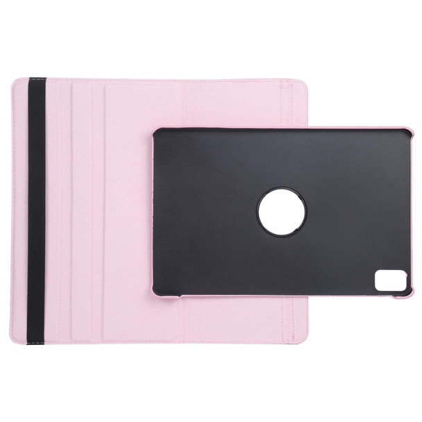 For iPad Pro 13 2024 360 Degree Rotation Litchi Texture Leather Tablet Case with Holder(Pink)