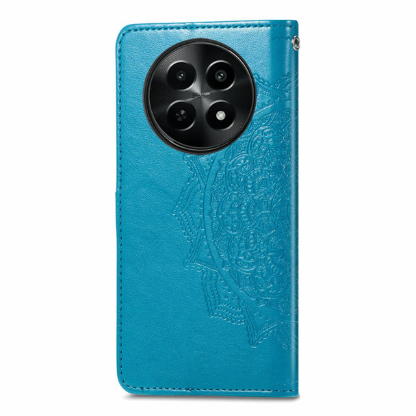 For  Realme 12 Mandala Flower Embossed Leather Phone Case(Blue)