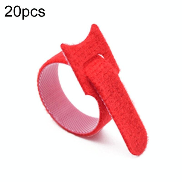20pcs Nylon Fixed Packing Tying Strap Data Cable Storage Bundle, Model: 10 x 100mm Red
