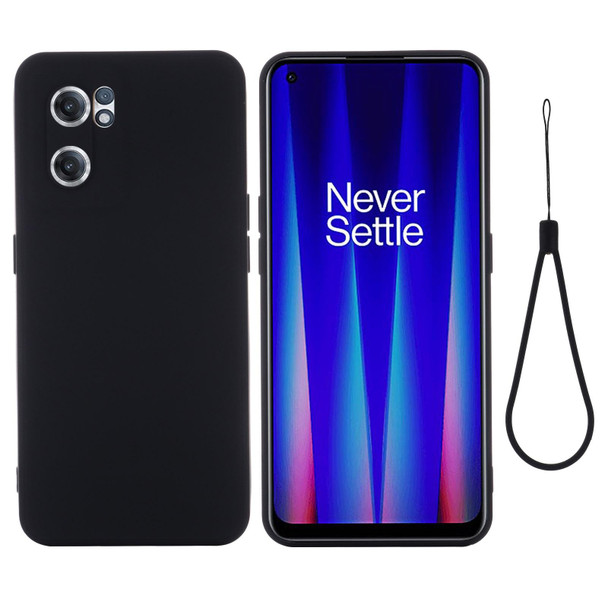 OnePlus Nord CE 2 5G Pure Color Liquid Silicone Shockproof Full Coverage Phone Case(Black)