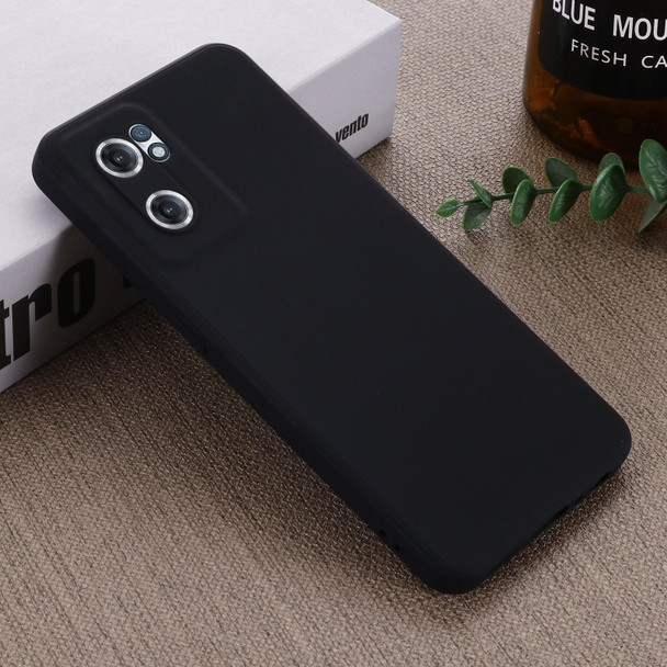 OnePlus Nord CE 2 5G Pure Color Liquid Silicone Shockproof Full Coverage Phone Case(Black)