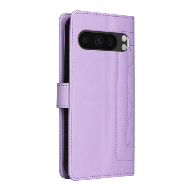 For Google Pixel 9 Diamond Lattice Leather Flip Phone Case(Light Purple)