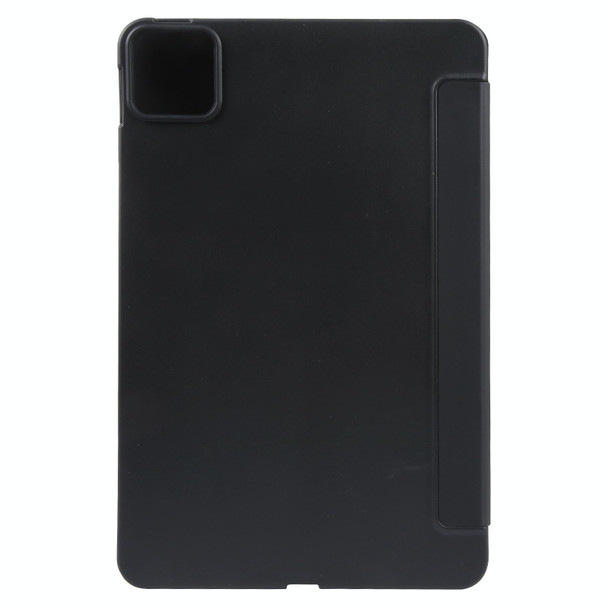 For iPad Air 13 2024 Three-fold Holder Flip Tablet Leather Case(Black)