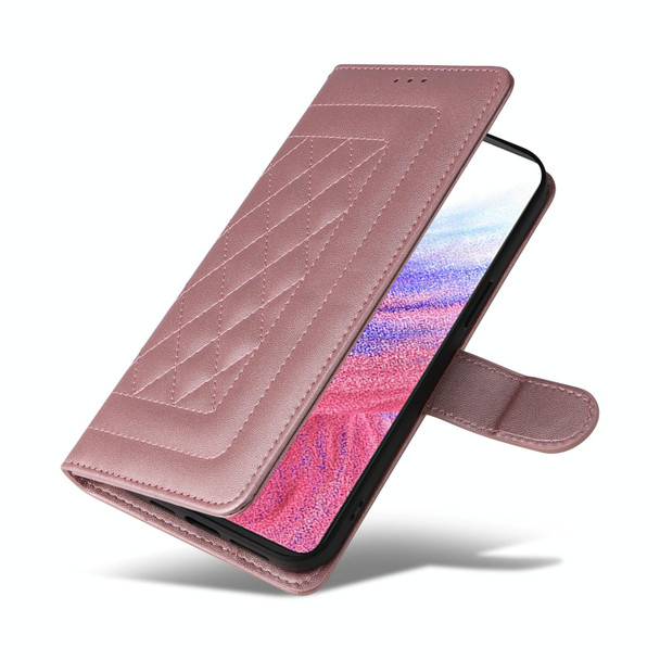 For Samsung Galaxy A53 Diamond Lattice Leather Flip Phone Case(Rose Gold)