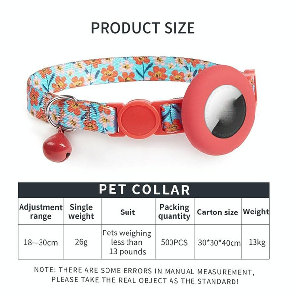 For AirTag Pet Collar Holder Print Design Case with Bell and Safety Buckle, Style: Orange Storm 