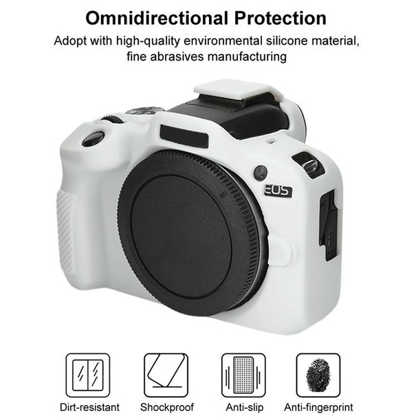 For Canon EOS R100 Glossy Soft Silicone Protective Case(White)