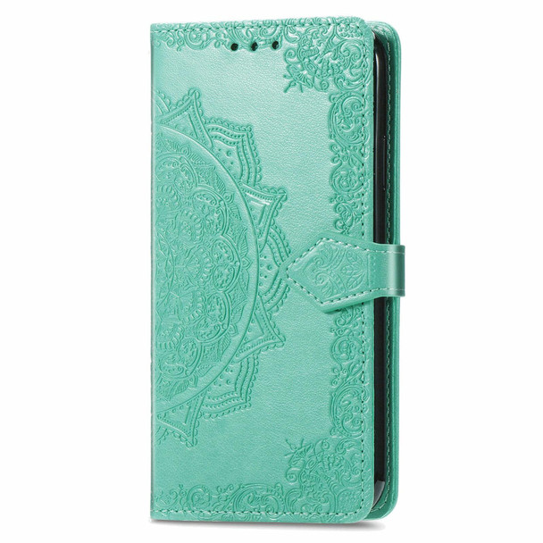 For  Realme 12 Mandala Flower Embossed Leather Phone Case(Green)