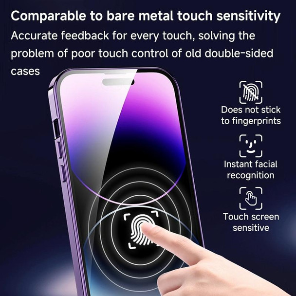 For iPhone 15 Pro Magnetic HD Tempered Glass Phone Case(Titanium)