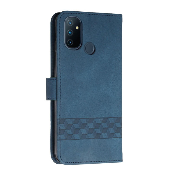 Cubic Skin Feel Flip Leatherette Phone Case - OnePlus Nord N10 5G(Blue)