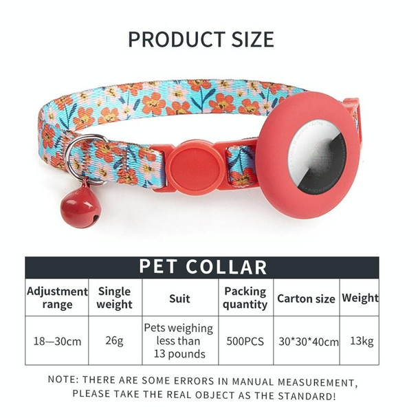 For AirTag Pet Collar Holder Print Design Case with Bell and Safety Buckle, Style: Night Coconut 