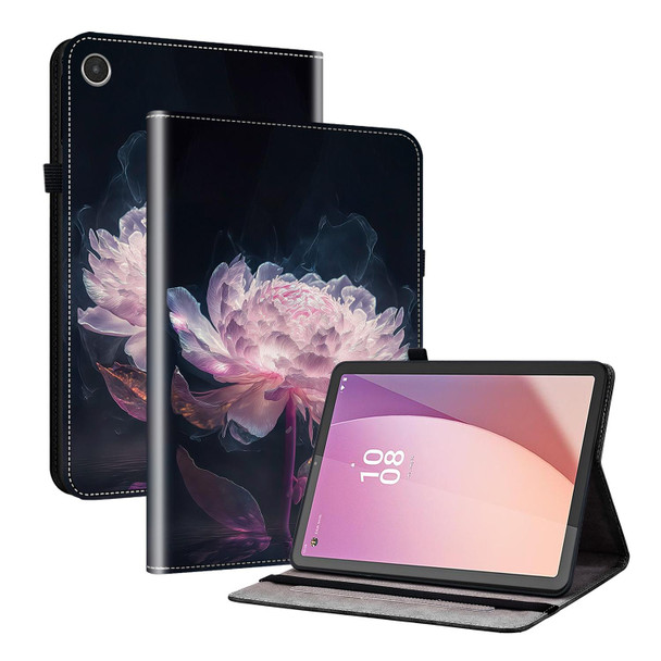 For Lenovo Tab M8 4th Gen TB300FU Crystal Texture Painted Leather Tablet Case(Purple Peony)