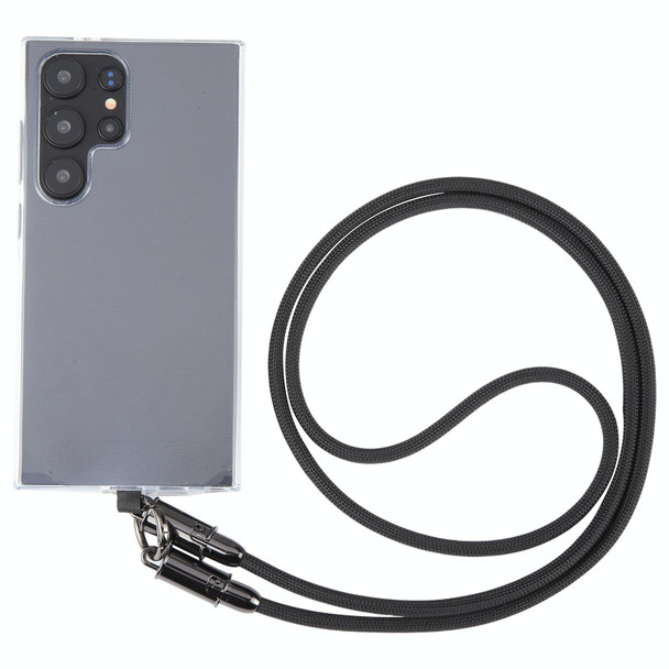 Type-C to Type-C Braid Data Cable Phone Anti-lost Crossbody Lanyard, Length: 1.2m(Black)