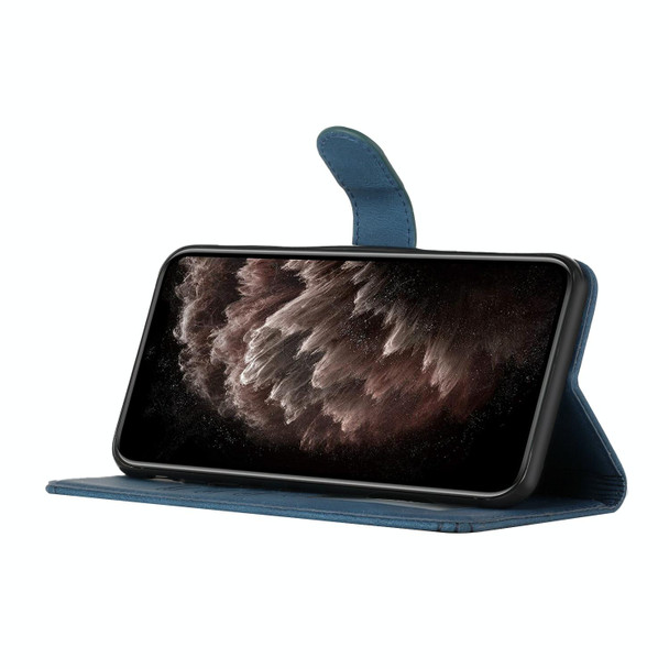 Cubic Skin Feel Flip Leatherette Phone Case - OnePlus Nord N100 4G(Blue)
