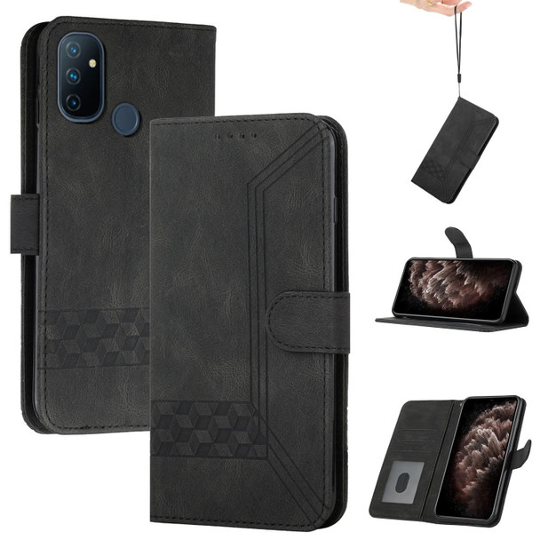 Cubic Skin Feel Flip Leatherette Phone Case - OnePlus Nord N100 4G(Black)