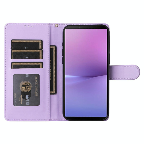 For Sony Xperia 10 V Diamond Lattice Leather Flip Phone Case(Light Purple)