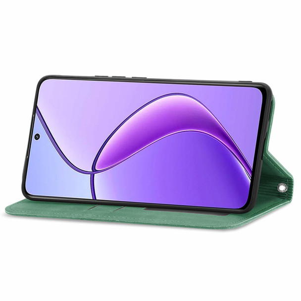 For  Realme 12 Retro Skin Feel Magnetic Flip Leather Phone Case(Green)