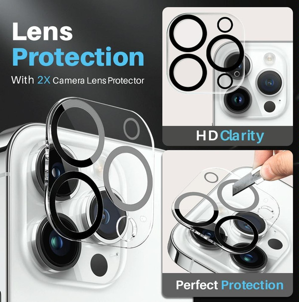 For iPhone 14 Pro NORTHJO 5 in 1 Magsafe Clear Phone Case with 2pcs Screen Film + 2pcs Rear Lens Film