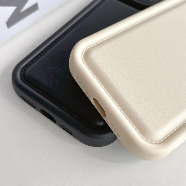 For iPhone 13 Frosted Leather Texture TPU Phone Case(White)