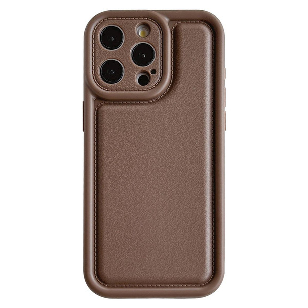 For iPhone 11 Pro Frosted Leather Texture TPU Phone Case(Coffee)