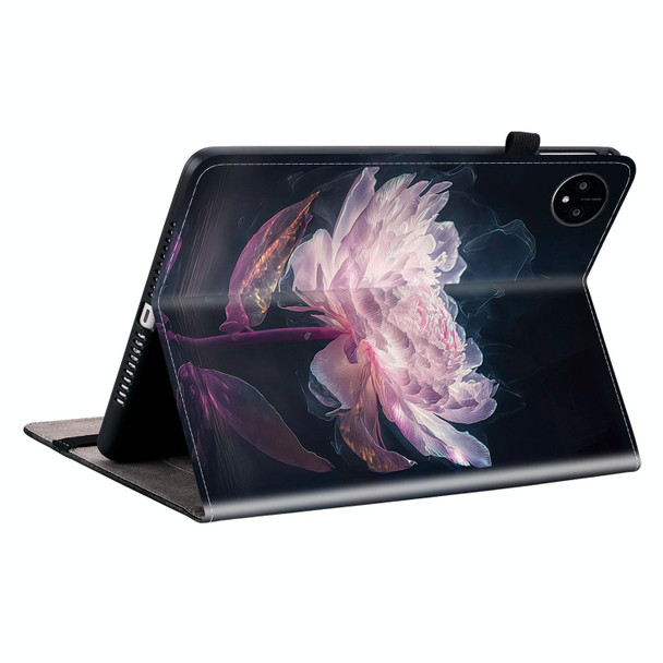 For Huawei MatePad Pro 11 2022 Crystal Texture Painted Leather Smart Tablet Case(Purple Peony)