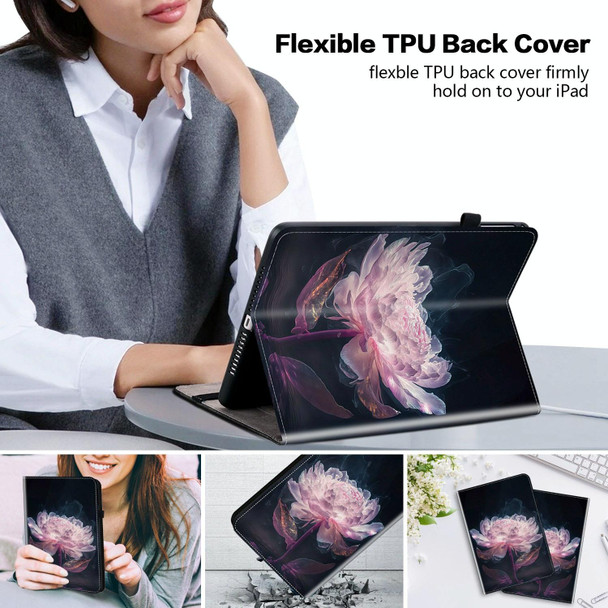 For Lenovo Tab M10 HD Gen2 Crystal Texture Painted Leather Tablet Case(Purple Peony)