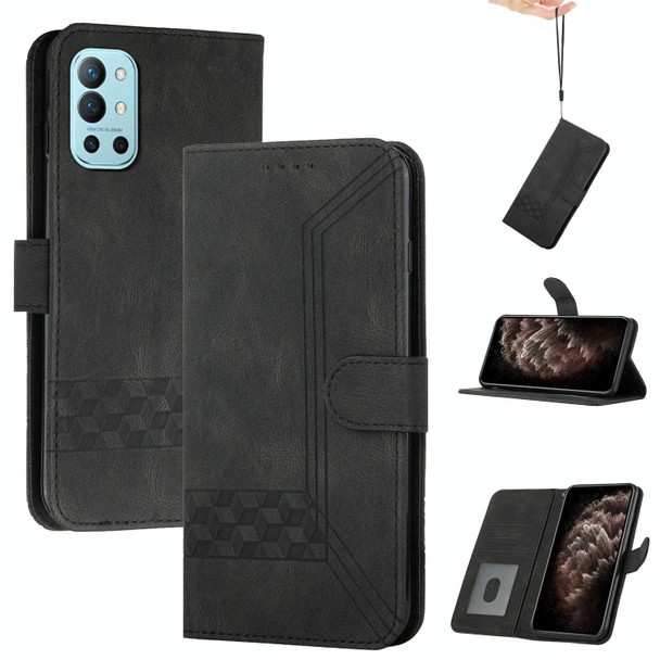 Cubic Skin Feel Flip Leatherette Phone Case - OnePlus 9R Pro(Black)