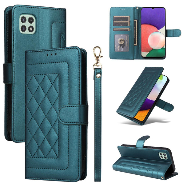 For Samsung Galaxy A52 Diamond Lattice Leather Flip Phone Case(Green)