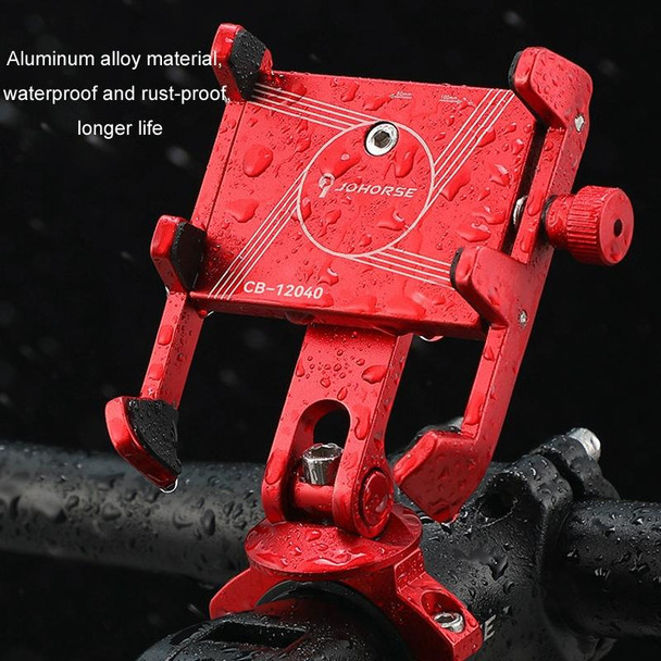 JOHORSE Bicycle Shockproof Mobile Phone Holder Motorcycle Riding Equipment, Color: Stem Silver