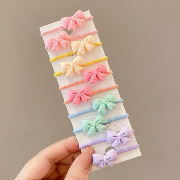 10pcs /Set Children Lovely Hair Bands Ring Baby Small Unbreakable Hair Headband, Style: Bow