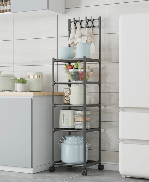 Multi-layer Storage Rack With Hooks