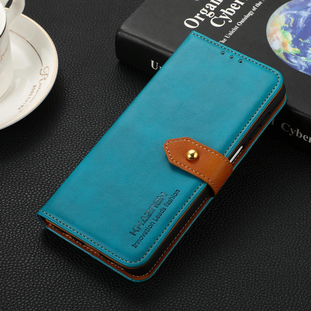 For Sony Xperia 1 IV KHAZNEH Dual-color Cowhide Texture Flip Leather Phone Case(Blue)