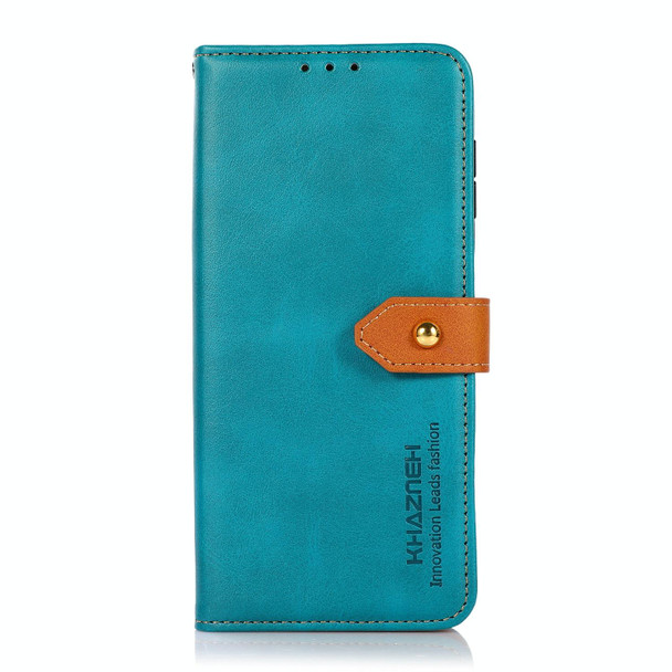 For Sony Xperia 1 IV KHAZNEH Dual-color Cowhide Texture Flip Leather Phone Case(Blue)