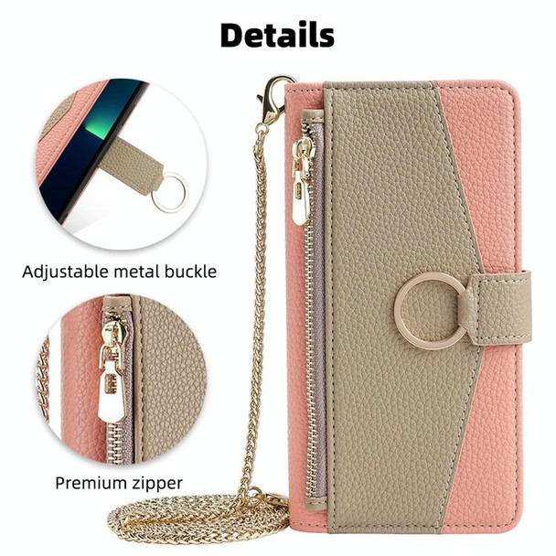 For Samsung Galaxy M55 5G Crossbody Litchi Texture Leather Phone Case(Pink)